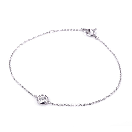 腕でキラリと光るダイヤモンドが日と月の輝く世界をイメージしたプラチナのブレスレット (月のあかり 日のひかり/moonlight sunshine) - hitsuki(ヒツキ)ジュエリー