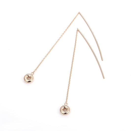 丸くぷっくりとしたフォルムをイエローゴールドで仕立て、日と月が輝く世界をイメージのピアス。耳元で音符が揺れているよう。(月のあかり 日のひかり/moonlight sunshine) - hitsuki(ヒツキ)ジュエリー