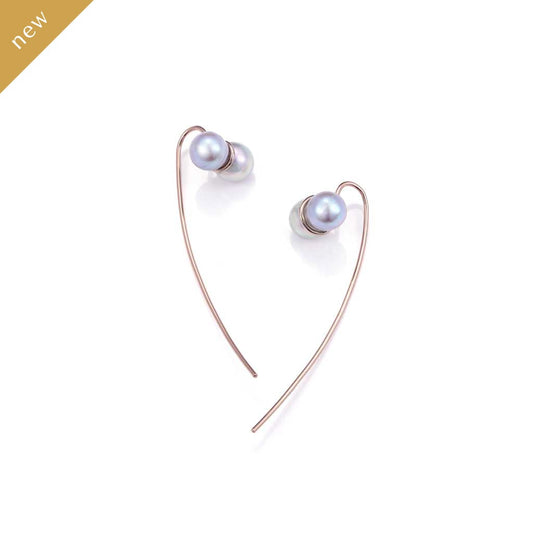 アコヤパールピアス 大 ピンクゴールド(いぶき/breath)