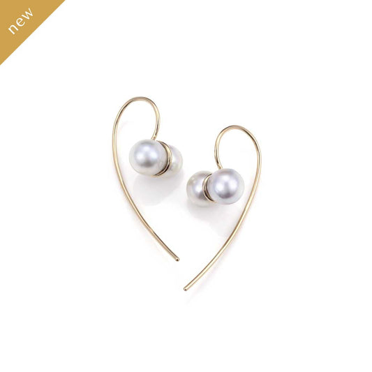 アコヤパールピアス 小 イエローゴルド(いぶき/breath)