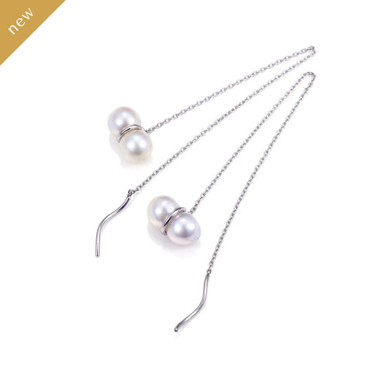 アコヤパールチェーンピアス プラチナ(いぶき/breath)