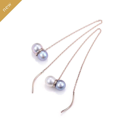 アコヤパールチェーンピアス ピンクゴールド(いぶき/breath)